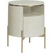 Paloma 23.5 X 19 inch High Gloss Cream End Table